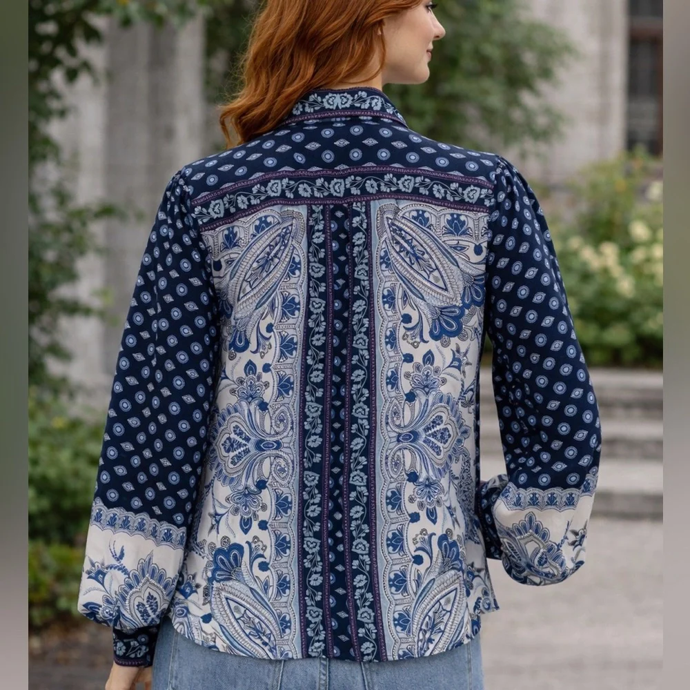 HALE BOB SILK BUTTON DOWN SHIRT - Picture 2 of 5